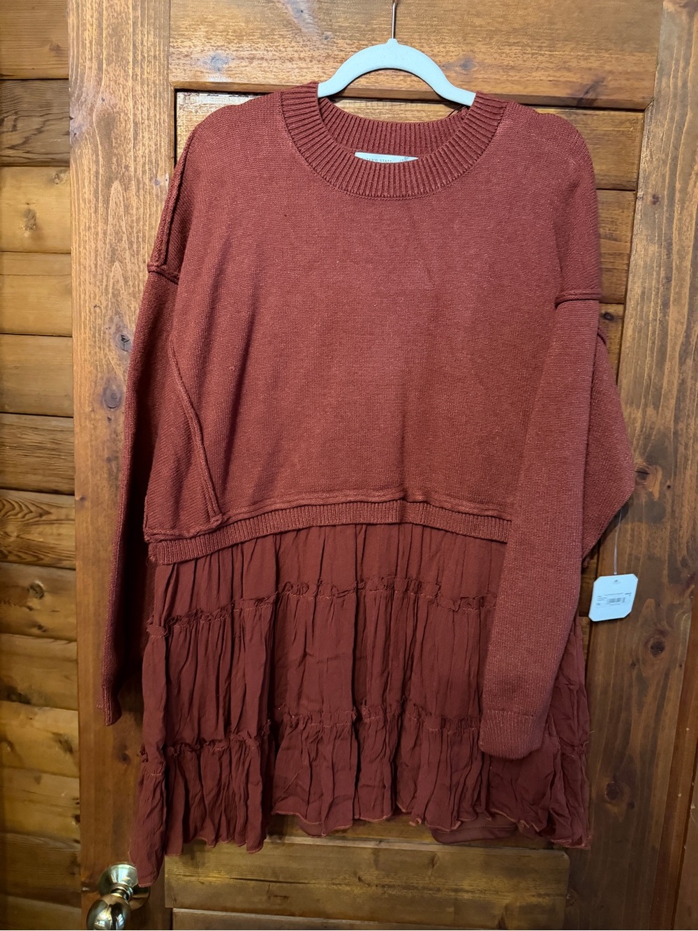 Altar'd State Rust Tiered Knit Dress
